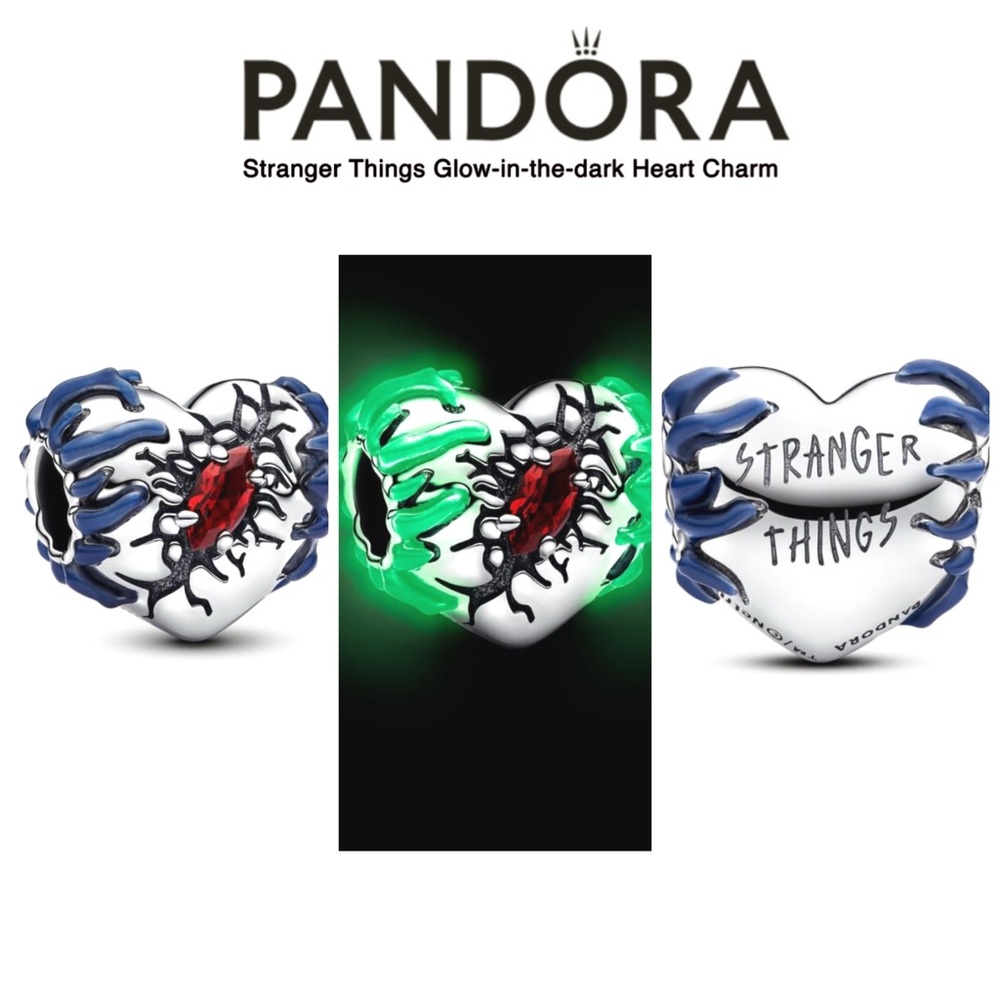 PANDORA Stranger Things Glow-in-the-dark Heart Charm w/box